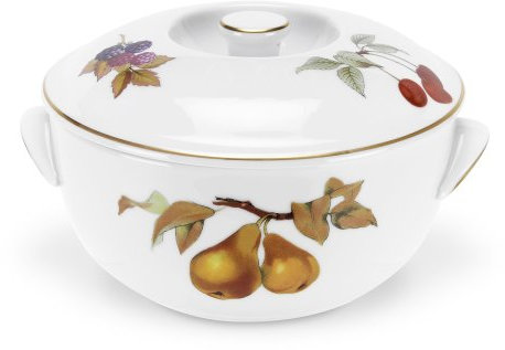 Royal Worcester Evesham Gold Round Covered Deep Dish