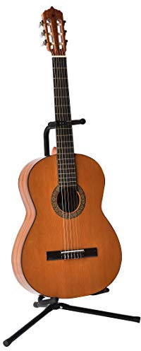 Volt GS-100 Gitarrenständer mit Schwanenhals als Gitarrenstativ für Akustik-, Bass- und E-Gitarre mit Anti-Kipp-Verschluss, Schwarz