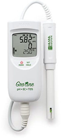 GroLine Tragbares Hydrokultur-Messgerät für pH/EC/TDS/Temperatur.
