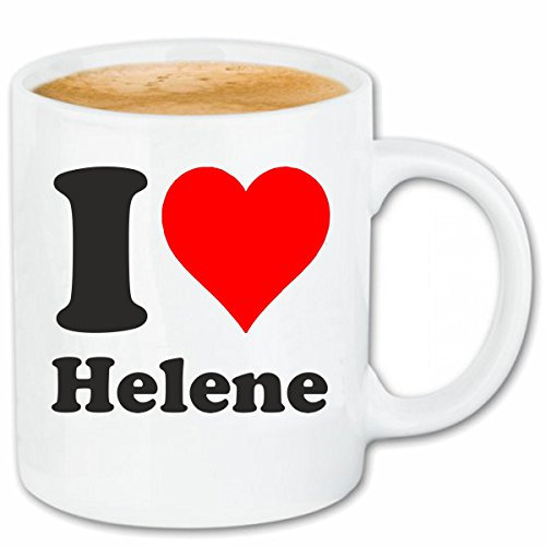 Reifen-Markt Kaffeetasse I Love Helene Keramik Höhe 9,5cm & 8cm Durchmesser 330 ml in Weiß für jeden Liebhaber/Fan genau das richtige