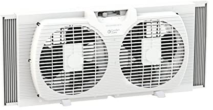 Comfort Zone CZ319WT Ventilador portátil de doble ventana, 9 pulgadas