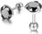 JewelryWe Schmuck Herren Damen Ohrringe, Glas Diamant Ohrstecker, 7mm, Edelstahl, Silber