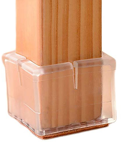 Anwenk Chaise Jambe Sol Protection Chaise Jambe de Sol Protection Meubles Chaise Sol Pieds Protection Silicone Flexible, Carré, 1 1/20,3 cm -1 3/20,3 cm, Transparent (Lot de 16)