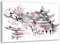 Feeby. Wandbild - 1 Teilig - 40x50 cm, Leinwand Bild Leinwandbilder Bilder Wandbilder Kunstdruck, Japan, Architektur, GRAU