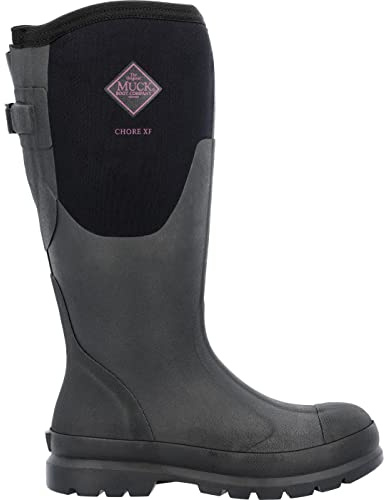 MUCK Women's Chore Wide Calf Tall Boot, Black, Size 8(M)