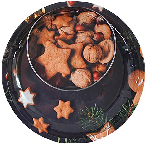 Sternfabrik Gebäck & Deko Teller 26cm Ø Höhe: 3cm Metall Weihnachten Dekoration Plätzchen #4