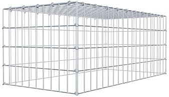 GABIONA Gabione zur Erweiterung (L x H x T cm: 100 × 40 × 50) – Steinkorb aus 4 mm Draht, C-Ring Verschluss mit Gratis-Zange – für Erweiterung in der Höhe, ohne Bodengitter – Gabionenzaun