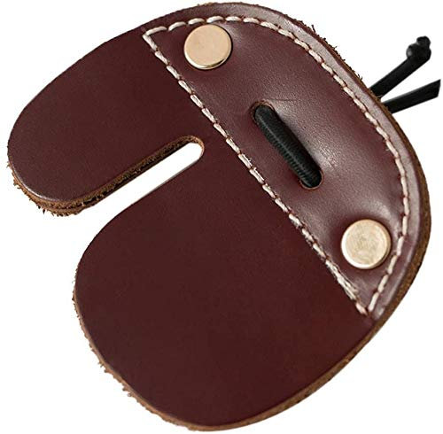 Namvo Kuh Leder Bogenschie?en Finger Tab für Recurve B?gen Jagd Finger Protektor braun