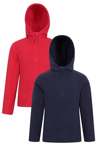 Mountain Warehouse Camber Kids Hoodie - Multipack - Anti-pill, Microfleece, Breathable, Quick Dry - Best for Camping, Outdoors, Travelling & Hiking Navy (Multipack) Kids Size 7-8 Years