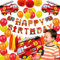jiuzcare Feuerwehrmann Geburtstag Dekoration Kindergeburtstag Feuerwehrauto Deko Luftballons Feuerwehr Deko Luftballon Mit Feuerwehr Geeignet für Party, Geburtstag, 55PCS Fire truck-ballon