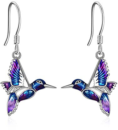 YFN 925 Sterling Silber Kolibri baumeln Ohrringe Schmuck Kolibri Geschenke für Frauen Mädchen