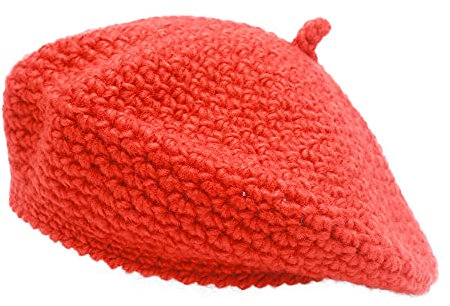 ZLYC Damen Kabel Stricken Baskenmützen Geflochtene Baggy Wolle Barett Winter Warmer Beanie(Einfarbiges Orange)