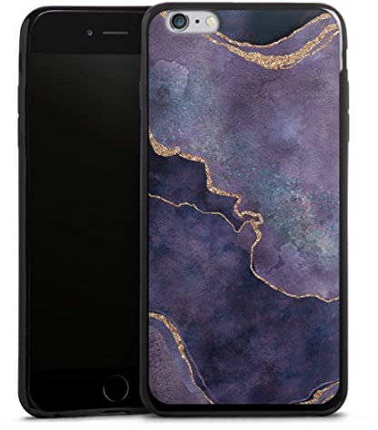 DeinDesign Slim Case extra dünn kompatibel mit Apple iPhone 6s Plus Silikon Handyhülle schwarz Hülle Art Natur Marmor