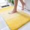 OLANLY Luxuriöse Badezimmerteppichmatte, extra weiche und saugfähige Mikrofaser-Badteppiche, rutschfester Plüsch-Shaggy-Badteppich, maschinenwaschbar, Badematten für Badezimmerboden, 32x20, Gelb