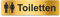 Blacked LaserTEC Leitsysteme - Acryl Schild - Eckig 4 x 16 cm - Selbstklebend - Gold gebürstet - Metall-Optik - UV beständig - Für Innen und Außen (WC Toiletten)