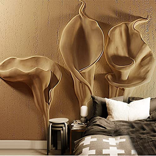 Vlies Tapeten Wandtapete Kamee & Orchidee 3D Wandbild Tapete Vlies Tapete Wandtapete Tapete Wohnzimmer Wanddekoration Fototapete 3D Tapete Effekt Wandbild 400cm×280cm(Breite x Höhe)