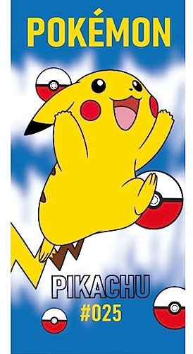 FACTORY CR Unisex-Kinder 2023POK020 Pokemon – Mikrofaser, Pool-Handtuch, Kinderhandtuch, Kinderdruck, 70 x 140, Mehrfarbig, 1 Unidad (Paquete de 1)