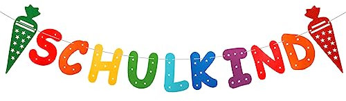 IWTBNOA Schulkind Girlande Bunt, Einschulung Deko Banner, Schulanfang Banner Hänge Deko für Schulanfang Schuleinführung Junge und Mädchen Einschulungsfeier