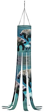 Seekuh Tiere Halloween Windsack Flagge für Outdoor Haustür Hof Terrasse Rasen Garten Dekoration 101,6 cm