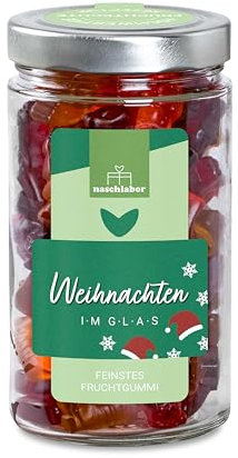 XL Weihnachten im Glas in Geschenkglas 530g | Das große Geschenk für Weihnachten | Leckeres Geschenk zur Weihnachtszeit | Fruchtgummi Geschenk im praktischen Vorratsglas
