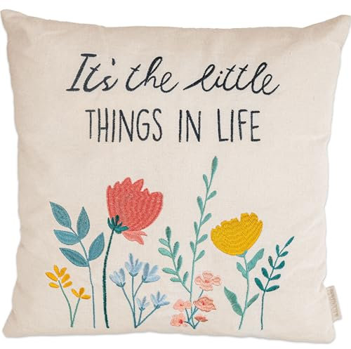 Papierdrachen Kissenbezug 40x40 cm - Kissenhülle aus Canvas - elegant und robust - Dekoration Sofa - Zierkissen Dekokissen - Geschenkidee - Florale Wiese - Set 02