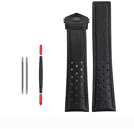 PURYN 22mm Echtes Kalbsleder Armband Für TAG Für Heuer Strap MONACO CARRERA Qualität Leder Armband, 22 mm, Achat