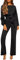 RMBLYfeiye Jumpsuit Damen Weiß Kostüm Erwachsene Overall Schwarz Boot-Ausschnitt Einfarbiges Festlich Hosenanzug Langarm Straight Leg Mit Gürtel