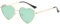 WDZAYXC Polarisierte Herz geformte Sonnenbrille für Damen Vintage Metallrahmen Nette Gläser für Party und Festival(Gold/Grün)