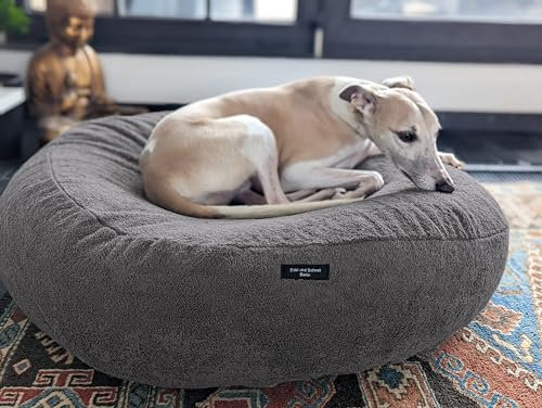 EDEL&SCHNELL Flocke Bezug dunkelgrau Hundebett Ersatzbezug aus Frottee Hundebettbezug 65 cm