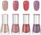 DMQ Nail Polish Set, 4pcs Nude Pink, Red, Purple Nail Varnish, Quick Dry & Long Lasting, No UV Lamp Needed