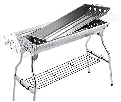 BBQ Barbecue da esterno Design semplice, carbonella pieghevole in acciaio inossidabile, portatile, adatto per la casa o l'esterno, 93,5 cm × 70 cm × 73 cm