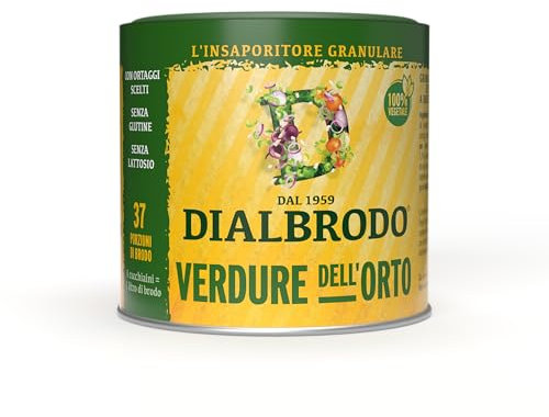 DIALBRODO Verdure dell’Orto, Insaporitore Granulare Vegetale, con 5 Ortaggi Selezionati, Barattolo da 150gr