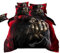ZZTBQ Gotisch Totenkopf Skull Bettwäsche Set 155x220 Kinder Bettwäsche Set Schwarz Rot Totenkopf Schädel Bettbezug und Kissenbezug für Kinder Jungen Mädchen Jugend Schlafzimmer