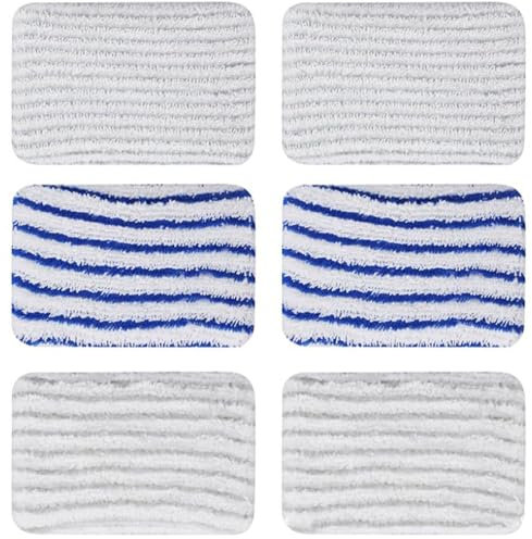 6 pezzi Clean and Steam Lingette, Clean and Steam Accessori, Serpillere Scopa Vapore per Rowenta Clean & Steam ZR850002 ZR005801 ZR005804 (Grigio e Blu)