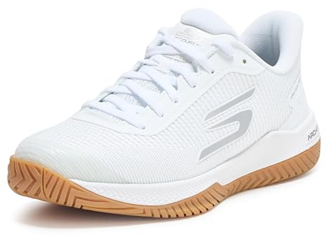 Skechers Pickleball Viper Court Pro 2.0 Sneakers for Women - Breathable Synthetic and Mesh Upper White 7 B - Medium