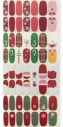 JEYORZY Autocollants Nail Art 3D Noël - 4 feuilles de stickers adhésifs pour ongles avec motifs festifs de Noël, pour une manucure DIY réussie, Convient aux femmes, vos ongles facilement et rapidement