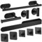SinLaw Toalleros de Baño Sin Taladro,Juego de Toallero de Baño de 10 Piezas, Accesorios de Baño de Acero Inoxidable Toallero,Accesorios de Acero Inoxidable de 16 Pulgada (Negro)