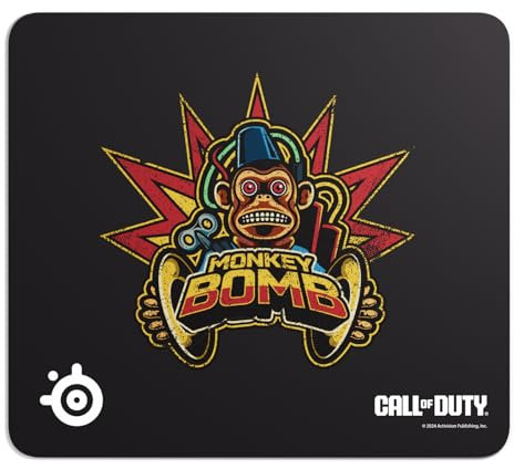 SteelSeries QcK L Tappetino per mouse da gioco - Call of Duty® Monkey Bomb Edition - Edizione limitata - Articolo in game gratuito - Base in gomma antiscivolo - Ottimizzato per i sensori da gioco