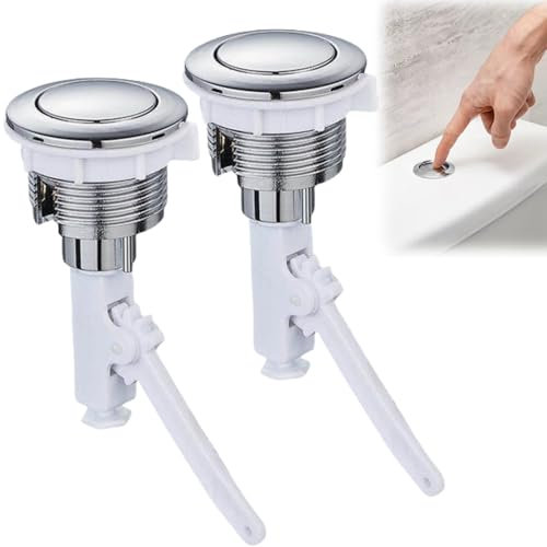 2pcs Toilet Flush Button,Single Press Push Button,Round Head Toilet Cistern Push Button,Toilet Tank Button Replacement,Toilet Button Pusher,Toilet Flush Buttons Replacement,Toilet Cistern Flush Parts