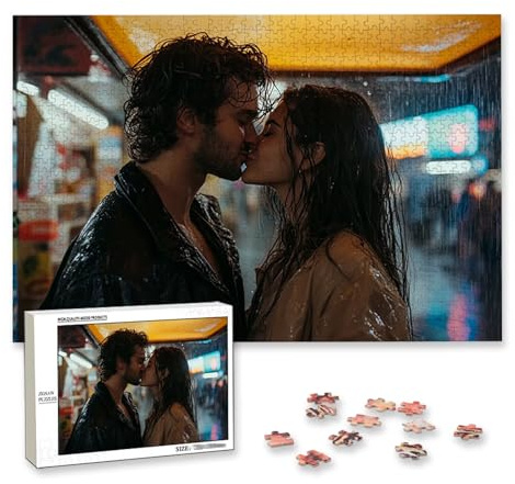 Personalisiertes Fotopuzzle, Personalisiert Puzzle 1000/1500/2000/3000/4000/5000 Teile Erwachsene, Gestalte Selbst Puzzle mit Bild, Holzpuzzle mit Eigenem Foto, für Valentinstag, Weihnachten, D-4