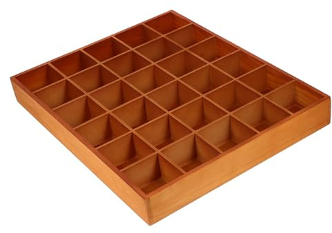 LOLIPPYY Wooden Organizer Box with Compartments Compact Dresser Tray for Bathroom Desktop Closet Wood Storage for Socks Keys Accessories