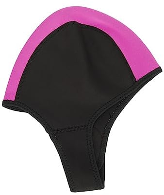 LIOOBO Neoprene Rubber Diving Cover Warm Swim Cap for Indoor Outdoor Swimming Stretchy Hair for Ponytail and Ears Unisex Black and Rose Red