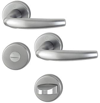 Hoppe Poignée de porte (Rosace) Duraplus Atlanta, Aluminium Acier pour intérieur, Salle de bains/WC, M. Olive