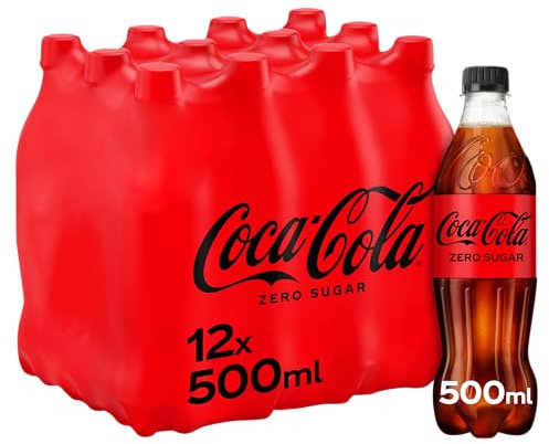 Coca Cola Zero Sugar 12 x 500ml PET, Black