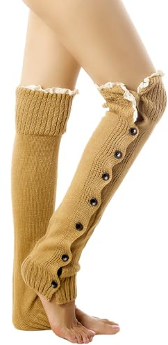 iB-iP Women's Ballet Dancer Fashion Button Stretch Leg Warmer