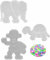 Hama MAXI Perlen - Stiftplatte 8211 Affe, 8201 Elefant und 8210 Schildkröte + Gratis 25 Maxi XL HPT Leuchtperlen Glow in the Dark