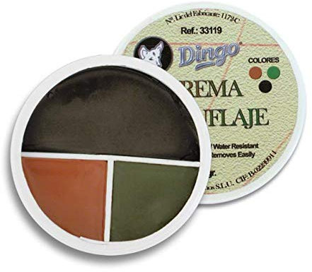 Pintura Camuflaje Tarro 3 Colores (Negro, marrón, Verde Oscuro) 30g Recreaciones, Paintball, Airsoft, Militar, Táctico, Senderismo, Caza, Supervivencia y Bushcraft 33119 + Portabotellas de regalo