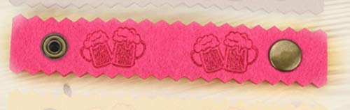 Henkelband 'Prost Bierkrüge' Oktoberfest Maß Maßkrugband - Farbe wählbar - 1 Stück (Pink)