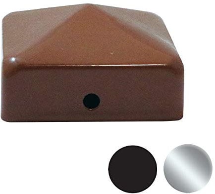 Metal Fence Post CAPS | Oxide Red/Galvanised Silver/Black | All Sizes 50mm 75mm 100mm Ball or Pyramid Available - Decorative (50x50mm Pyramid, Oxide Red)