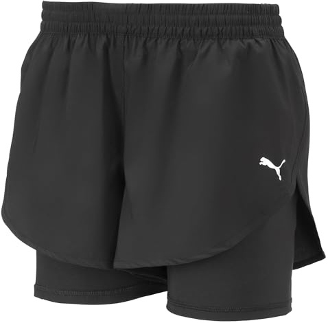 PUMA Damen 2 en 1 Run Short W Kurz, Schwarz, XS